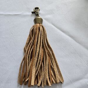 Lucky Brand Leather Tassel Keychain